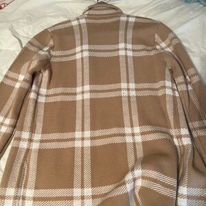 Anne Klein Beige Plaid Knitwear